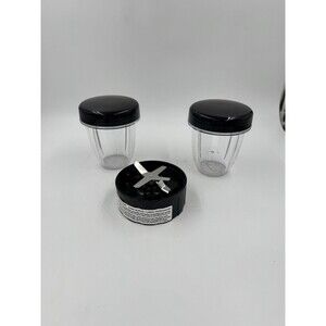 Veggie Bullet VB-102 Blender Replacement Cup Set 2 Cups with Lids and 1 Blade